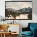 Mountain Landscape Wall Art Canvas Print – Framed Snowy