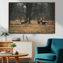 Deer Wall Art Canvas Print – Framed Rustic Wildlife Stags