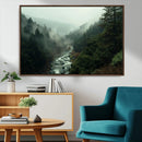 Misty Forest Wall Art Canvas Print – Framed Foggy River
