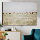 Bison Herd Wall Art Canvas Print – Framed Western Bison