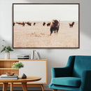 Bison Herd Wall Art Canvas Print – Framed Western Prairie