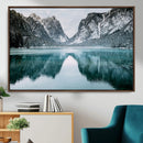 Mountain Lake Wall Art Canvas Print – Framed Toblacher See