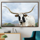 Texas Longhorn Wall Art Canvas Print – Framed Western Rustic