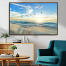 Minimalist Seaside Wall Art Canvas Print – Morning Glow