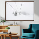 Ski Lift Wall Art Canvas Print – Snowy Alpine Landscape