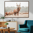 Rustic Nature Wall Art Canvas Print – Stag Woodland Framed