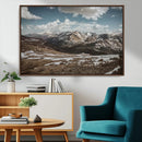 Mountain Landscape Wall Art Canvas Print – Framed Snowy