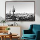 Saguaro Cactus Wall Art Canvas Print – Framed Monochrome