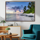 Tropical Beach Wall Art Canvas Print – Framed Sunset Glow