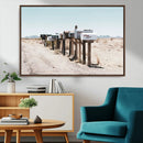 Desert Mailboxes Canvas Print – Framed Minimal Western