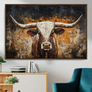 Abstract Longhorn Bull Wall Art Canvas Print – Vintage by MyGreatCanvas | Canvas Wall Art Prints | Photo Prints & Wall Decor