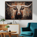 Rustic Longhorn Bull Wall Art Canvas Print – Vintage Western by MyGreatCanvas | Canvas Wall Art Prints | Photo Prints & Wall Decor