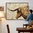 Rustic Longhorn Bull Wall Art Canvas Print – Vintage Western by MyGreatCanvas | Canvas Wall Art Prints | Photo Prints & Wall Decor