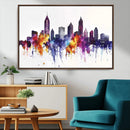 Atlanta Skyline Wall Art Canvas Print – Framed Colorful