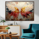 Vibrant Angel Wings Wall Art Canvas Print – Gold Red by MyGreatCanvas | Canvas Wall Art Prints | Photo Prints & Wall Decor