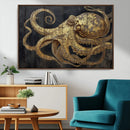 Octopus Wall Art Canvas Print – Gold Detail Wooden Marine by MyGreatCanvas | Canvas Wall Art Prints | Photo Prints & Wall Decor