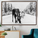 Moose Wall Art Canvas Print – Winter Snowy Forest Antlers by MyGreatCanvas | Canvas Wall Art Prints | Photo Prints & Wall Decor
