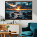 Ocean Sunset Wall Art Canvas Print – Rocky Shore Waves by MyGreatCanvas | Canvas Wall Art Prints | Photo Prints & Wall Decor