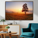 Golden Sunrise Landscape Canvas Wall Art – Framed Misty by MyGreatCanvas | Canvas Wall Art Prints | Photo Prints & Wall Decor