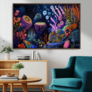 Vibrant Neon Coral Reef Wall Art Canvas Print, Colorful by MyGreatCanvas | Canvas Wall Art Prints | Photo Prints & Wall Decor