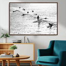 Black White Surfing Wall Art Canvas Print – Framed Artistic by MyGreatCanvas | Canvas Wall Art Prints | Photo Prints & Wall Decor