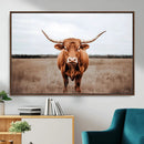 Longhorn Bull Wall Art Canvas Print – Framed Rustic by MyGreatCanvas | Canvas Wall Art Prints | Photo Prints & Wall Decor