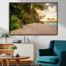 Tropical Beach Sunset Palm Trees White Sand Ocean Waves by MyGreatCanvas | Canvas Wall Art Prints | Photo Prints & Wall Decor