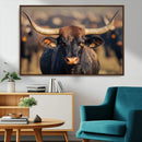 Majestic Texas Longhorn Bull Rustic Farm Animal Strong by MyGreatCanvas | Canvas Wall Art Prints | Photo Prints & Wall Decor