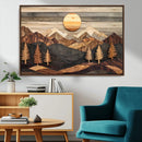 Wooden Mountain Layers Art – Rustic Pine Tree Landscape by MyGreatCanvas | Canvas Wall Art Prints | Photo Prints & Wall Decor
