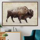 Snow-dusted bison silhouette textured vintage style rugged by MyGreatCanvas | Canvas Wall Art Prints | Photo Prints & Wall Decor
