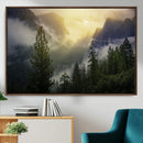 Misty Forest Sunrise Mountain Valley Pine Trees Foggy by MyGreatCanvas | Canvas Wall Art Prints | Photo Prints & Wall Decor
