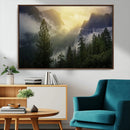 Misty Mountain Valley Wall Art Canvas Print, Golden Sunrise by MyGreatCanvas | Canvas Wall Art Prints | Photo Prints & Wall Decor