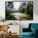 Misty Lake Forest Wall Art – Green Trees Calm Water by MyGreatCanvas | Canvas Wall Art Prints | Photo Prints & Wall Decor