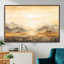 Sepia Color Abstract Mountain Wall Art Canvas Print