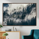 Foggy Pine Forest Wall Art – Framed Black White Nature by MyGreatCanvas | Canvas Wall Art Prints | Photo Prints & Wall Decor