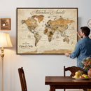 Vintage Custom Push Pin Map Print – Custom Adventure Travel