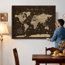 Customize Push Pin World Map Wall Art Canvas Print –