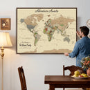 Personalized Detailed Push Pin World Map Canvas Print Custom by MyGreatCanvas | Canvas Wall Art Prints | Photo Prints & Wall Decor
