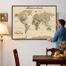 Personalized Push Pin Map with Pin Wall Art Canvas Print –