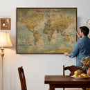 Customize Push Pin Vintage World Map Wall Art Canvas Print – by MyGreatCanvas | Canvas Wall Art Prints | Photo Prints & Wall Decor