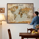 Customized Push Pin World Map Wall Art Canvas Print with by MyGreatCanvas | Canvas Wall Art Prints | Photo Prints & Wall Decor