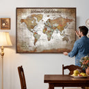 Personalized Vintage Map Wall Art Canvas Print – Custom Push