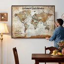 Personalized World Map Wall Art Canvas Print – Custom Push by MyGreatCanvas | Canvas Wall Art Prints | Photo Prints & Wall Decor