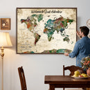 Grunge Personalized World Map Wall Art Canvas Print – Custom