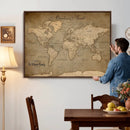 Personalized World Map Wall Art – Custom Framed Push Pin by MyGreatCanvas | Canvas Wall Art Prints | Photo Prints & Wall Decor