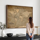 Personalized World Map Wall Art – Custom Framed Push Pin
