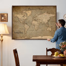 Personalized World Map Wall Art – Custom Framed Push Pin