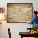 Personalized World Map Wall Art – Customizable Push Pin Map by MyGreatCanvas | Canvas Wall Art Prints | Photo Prints & Wall Decor