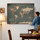 Personalized World Map Wall Art – Custom Framed Push Pin by MyGreatCanvas | Canvas Wall Art Prints | Photo Prints & Wall Decor