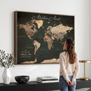 Custom Push Pin World Map Wall Art – Personalized Travel